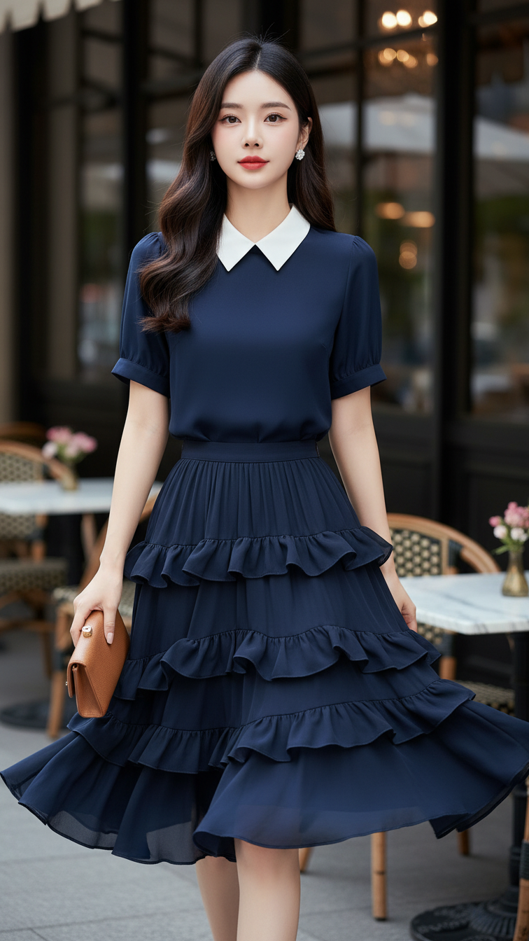 Chân dung thanh lịch của cô gái 18-25 tuổi trong không gian café sang trọng