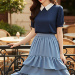 Chân dung thanh lịch của cô gái trẻ giữa khung cảnh quán cà phê sang trọng