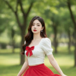 Tạo chân dung cô gái trẻ tinh tế giữa công viên xanh tươi tự nhiên