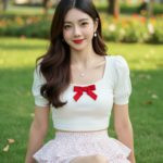 Chân dung cô gái trẻ đầy phong cách giữa công viên xanh tươi gần gũi và thanh bình