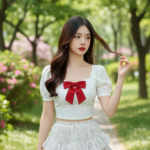 Khám phá vẻ đẹp trẻ trung của cô gái Á Đông giữa công viên thơ mộng