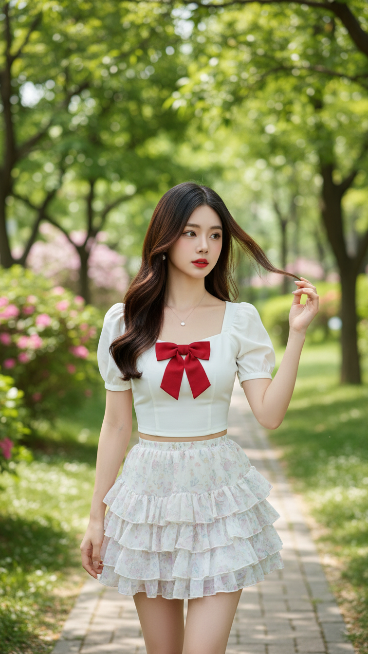 Khám phá vẻ đẹp trẻ trung của cô gái Á Đông giữa công viên thơ mộng