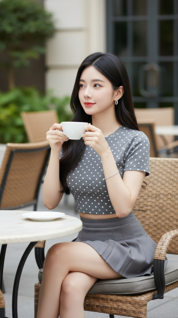 Khám Phá Vẻ Đẹp Thanh Lịch Cùng Cô Gái Á Đông Tại Quán Cafe Sang Trọng
