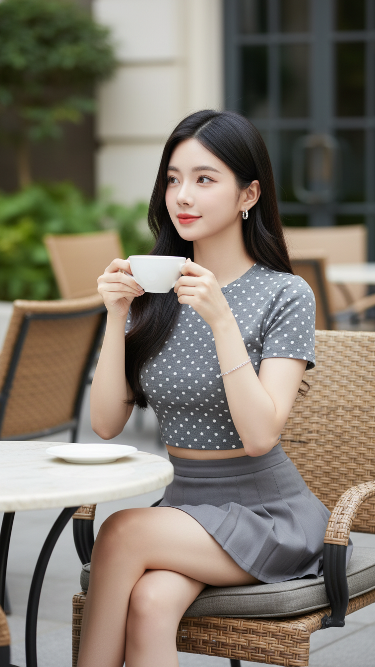 Khám Phá Vẻ Đẹp Thanh Lịch Cùng Cô Gái Á Đông Tại Quán Cafe Sang Trọng