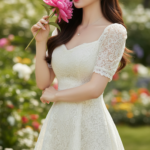 Khắc họa chân dung thanh lịch của cô gái trẻ trong khung cảnh lãng mạn thiên nhiên