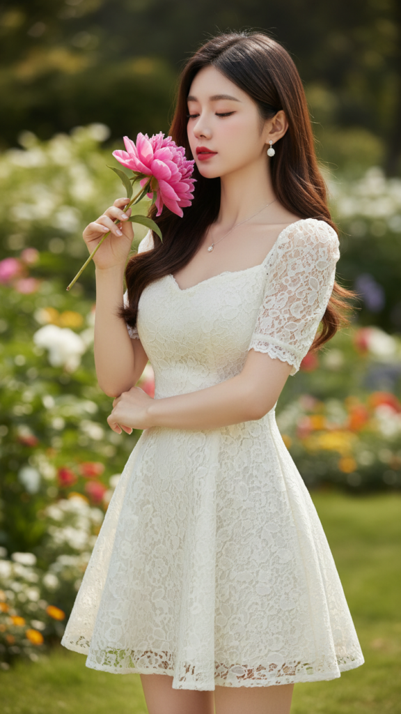 Khắc họa chân dung thanh lịch của cô gái trẻ trong khung cảnh lãng mạn thiên nhiên