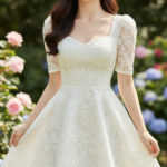 Chân dung thanh lịch của cô gái trẻ trong khu vườn rực rỡ