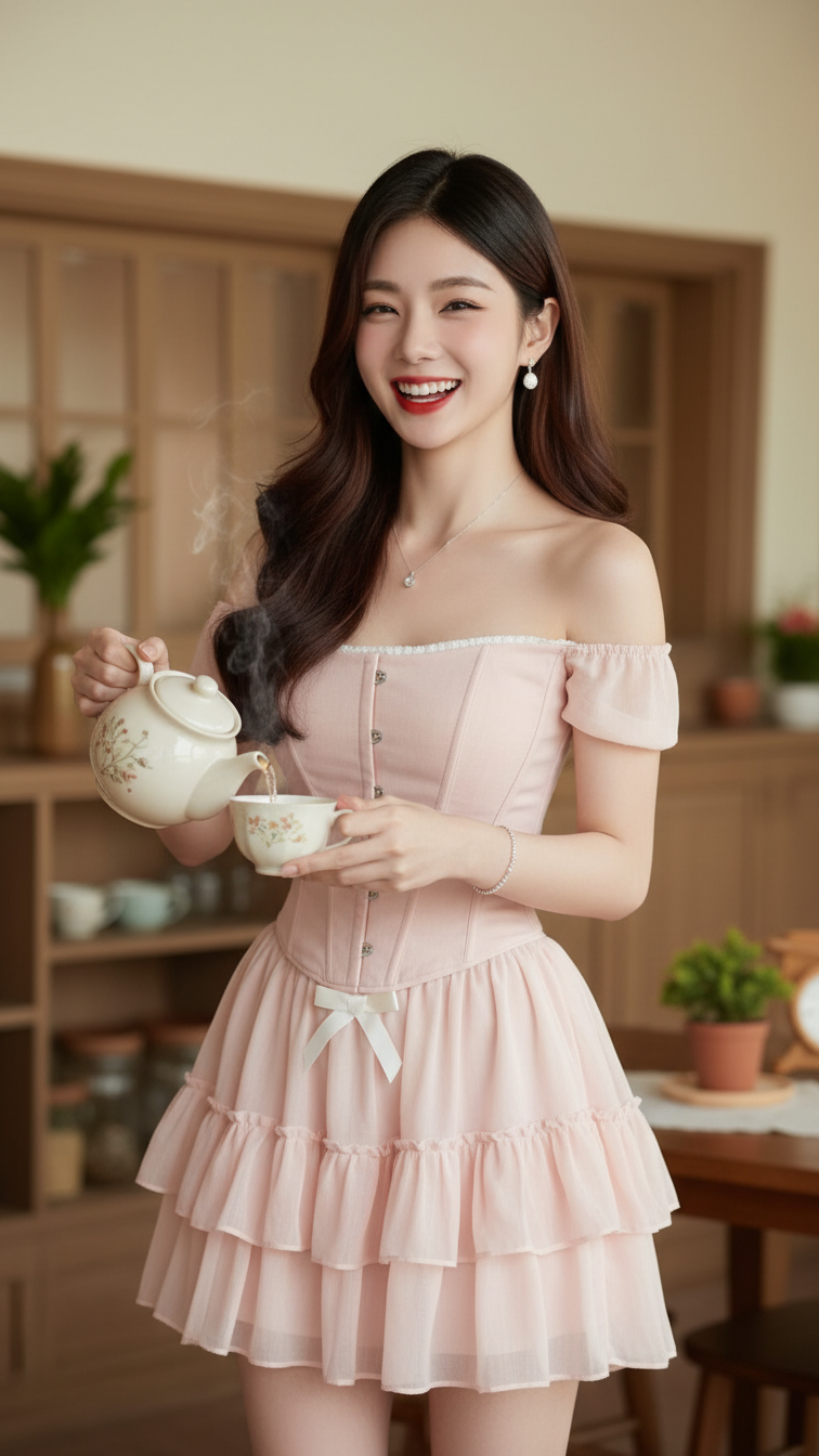 Chân dung cô gái trẻ thanh lịch trong không gian ấm cúng và tự nhiên