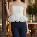 Chân dung cô gái trẻ tự tin và thanh lịch tại quán cafe sang trọng