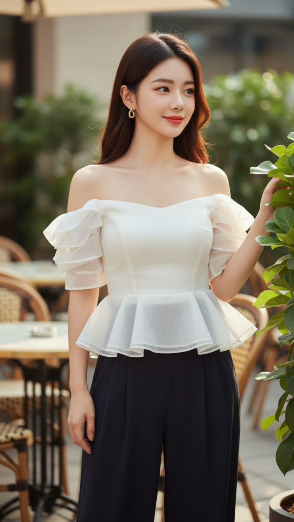 Vẽ chân dung hiện thực của cô gái thanh lịch và tự tin trong không gian sang trọng