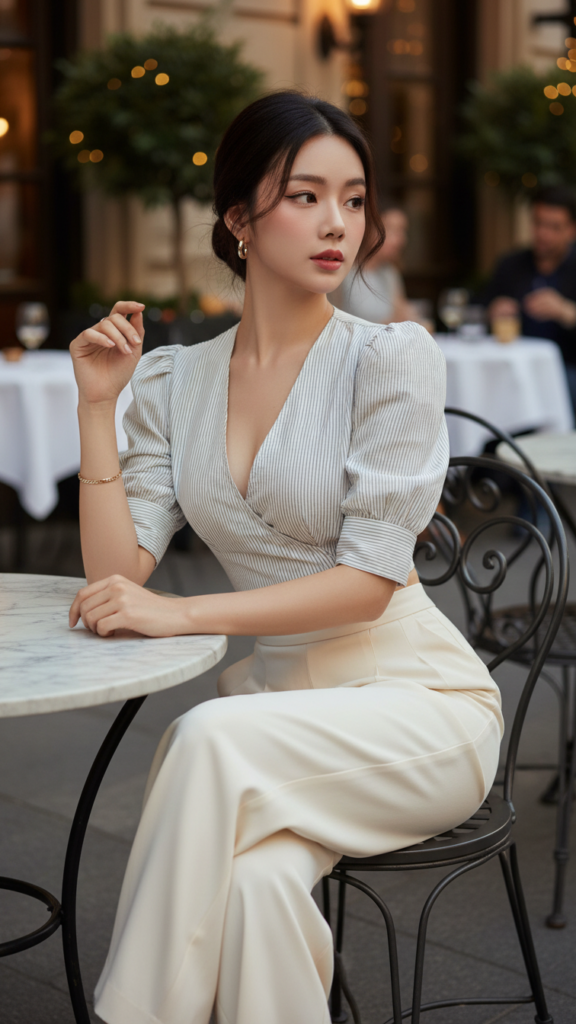 Chân dung thời trang nữ thanh lịch tại quán café sang trọng