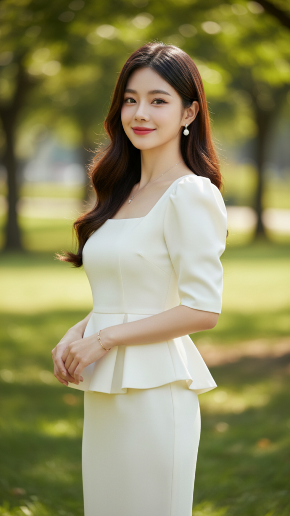 Chân dung thực tế của cô gái trẻ thanh lịch giữa thiên nhiên tươi đẹp