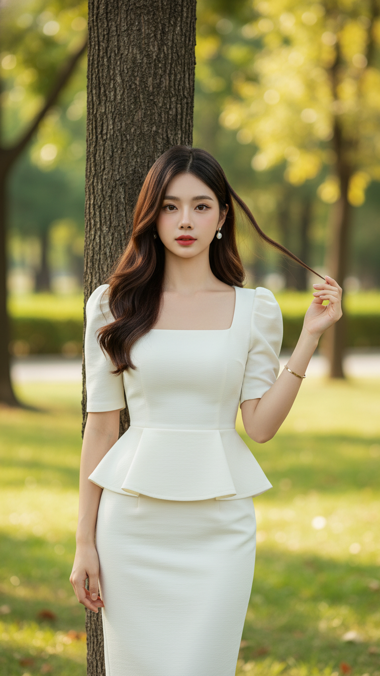 Chân dung thanh lịch của cô gái Á Đông với phong cách tự nhiên và hiện đại.