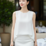 Chân dung thanh lịch của cô gái trẻ giữa không gian quán cà phê sang trọng