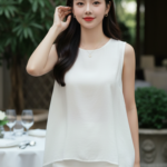 Chân dung cô gái trẻ thanh lịch giữa không gian quán cà phê sang trọng