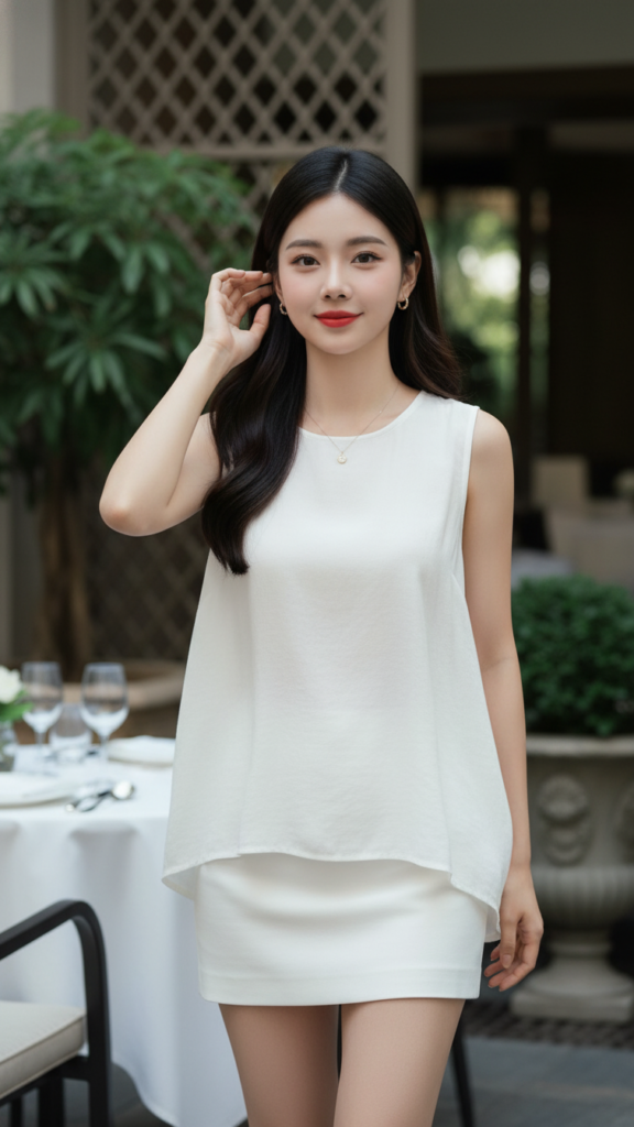 Chân dung cô gái trẻ thanh lịch giữa không gian quán cà phê sang trọng