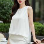 Chân dung một cô gái trẻ tự tin và thanh lịch tại quán cafe sang trọng