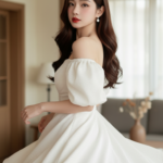 Vẽ chân dung trẻ trung của cô gái Á Đông trong không gian ấm cúng và thời trang.