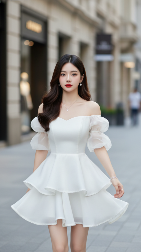 Chân dung thời trang của cô gái trẻ giữa phố sang trọng và hiện đại