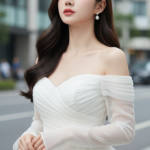 Chân dung thiếu nữ thanh lịch giữa lòng thành phố hiện đại