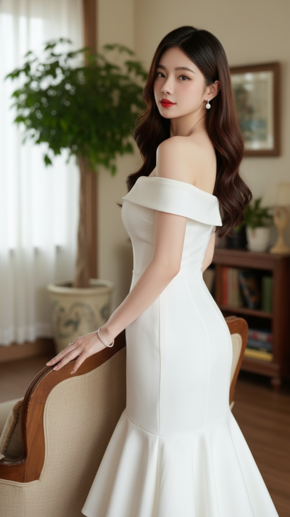 Tạo chân dung sống động của cô gái trẻ thanh lịch trong áo dài trắng