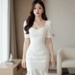 Chân dung thanh lịch của cô gái trẻ với phong cách tối giản trong không gian hiện đại