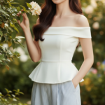 Bức chân dung thanh lịch của cô gái 18 đến 25 tuổi giữa thiên nhiên tươi đẹp