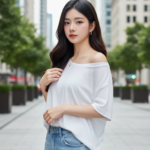 Chân dung trẻ trung và phong cách của cô gái châu Á giữa phố đô thị hiện đại