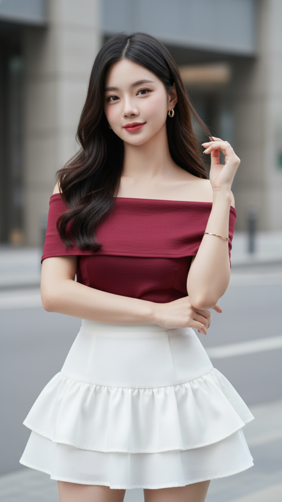 Chân dung thời trang của cô gái trẻ tự tin và duyên dáng trong phố hiện đại