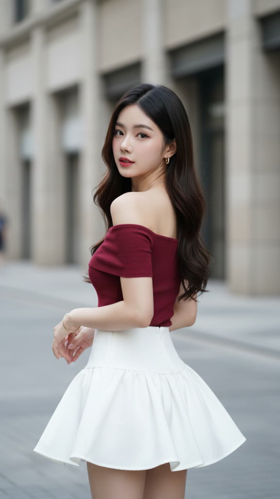 Chân dung thanh lịch của cô gái trẻ giữa phố phường hiện đại