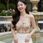 Chân dung thanh lịch của cô gái trẻ giữa không gian quán cafe sang trọng