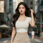 Chân dung thanh lịch của cô gái trẻ giữa phố thị hiện đại