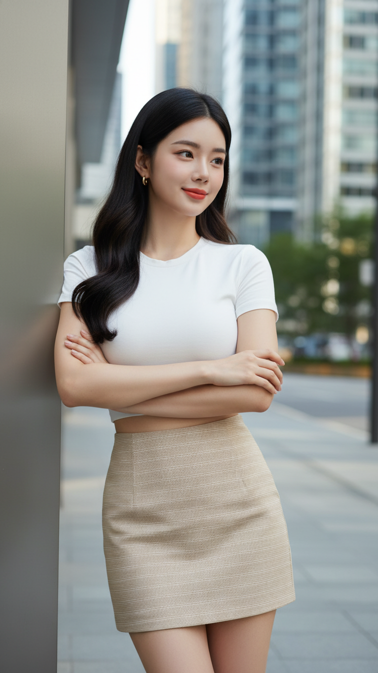 Chân dung nữ thanh niên hiện đại với phong cách thành phố sang trọng