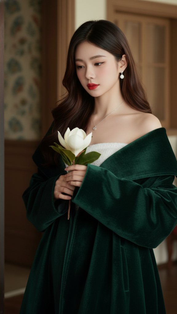 Vẽ chân dung thực tế của một cô gái trẻ giống hệt ảnh gốc không chỉnh sửa