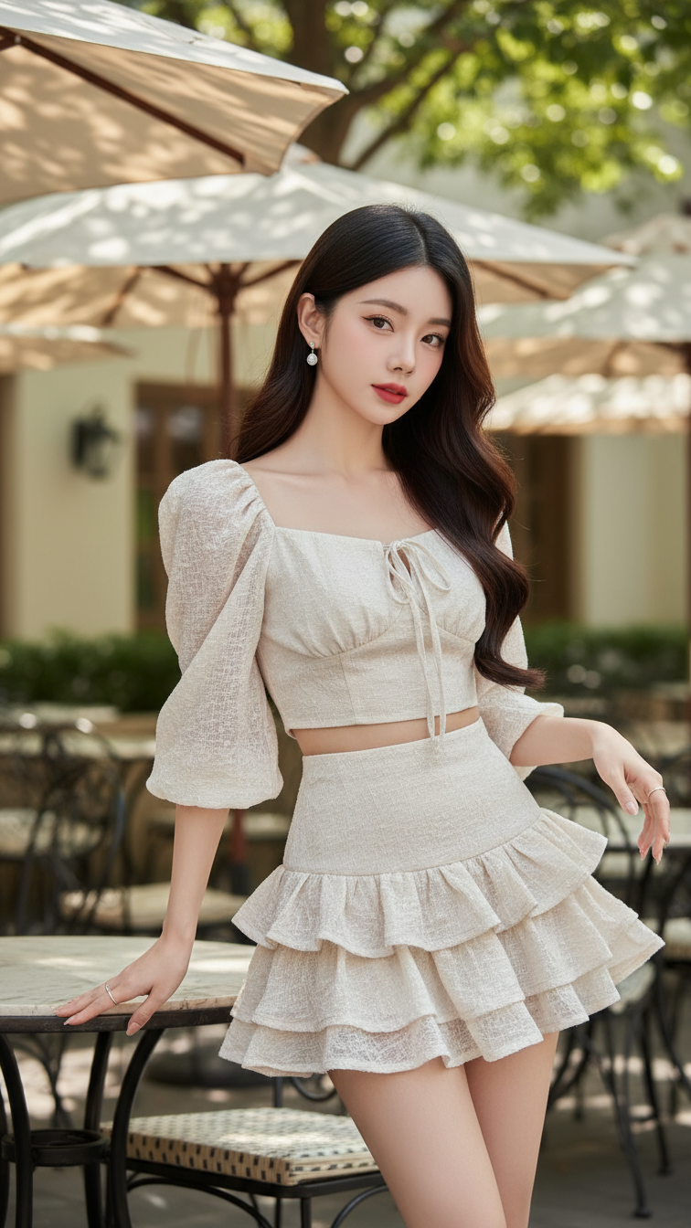 Chân dung thanh lịch của cô nàng 18 tuổi tại quán cafe sang trọng