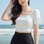 Chân dung nữ thanh lịch bên biển với vẻ đẹp tự nhiên nổi bật