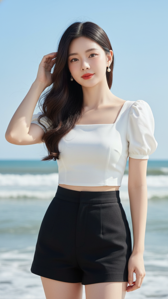 Chân dung nữ thanh lịch bên biển với vẻ đẹp tự nhiên nổi bật