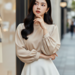 Chân dung thanh lịch của cô gái châu Á trong bức ảnh thời trang đô thị