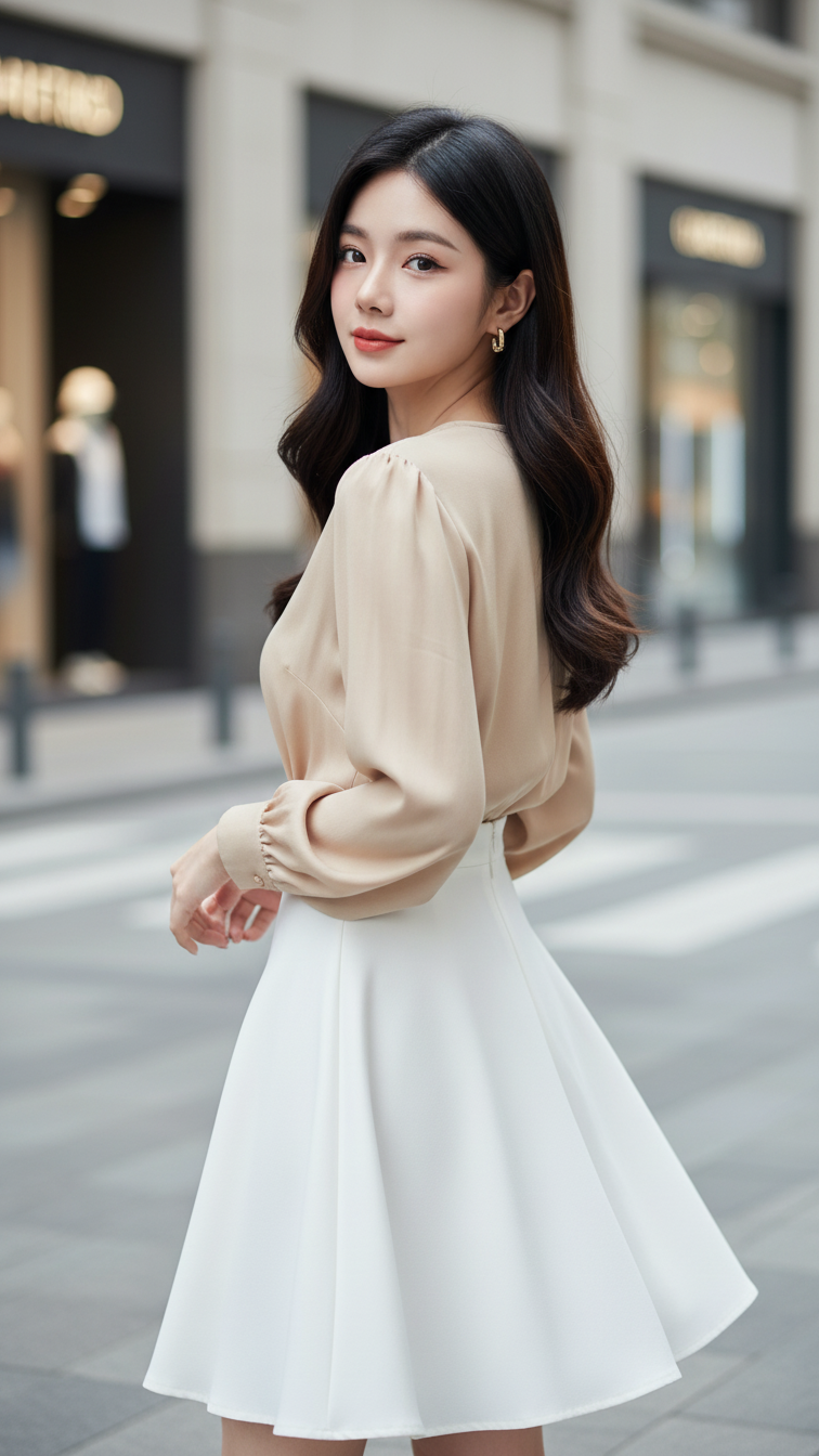 Chân dung thanh lịch của cô gái trẻ giữa phố thị hiện đại