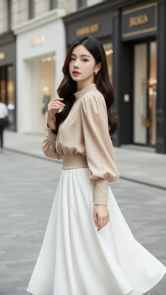 Chân dung cô gái trẻ thanh lịch giữa phố phường hiện đại với thời trang tinh tế