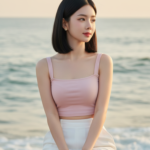 Chân dung nữ thanh niên bên biển đầy quyến rũ và thanh lịch