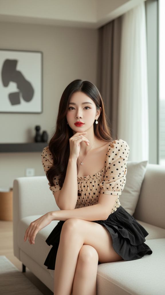 Chân dung trẻ trung của cô gái thanh lịch trong không gian hiện đại