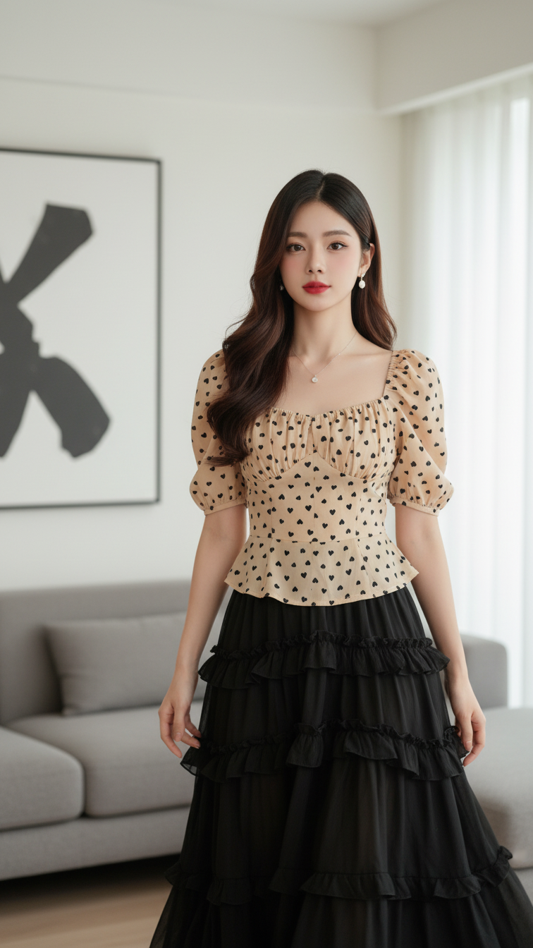 Chân dung thanh lịch của cô gái trẻ giữa không gian hiện đại và ánh sáng tự nhiên.