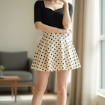 Chân dung cô gái châu Á thanh lịch trong không gian tối giản hiện đại