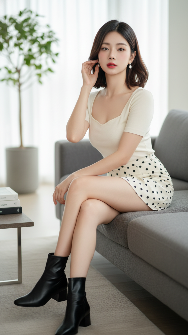 Chân dung thanh lịch của cô gái trẻ trong không gian hiện đại và tinh tế