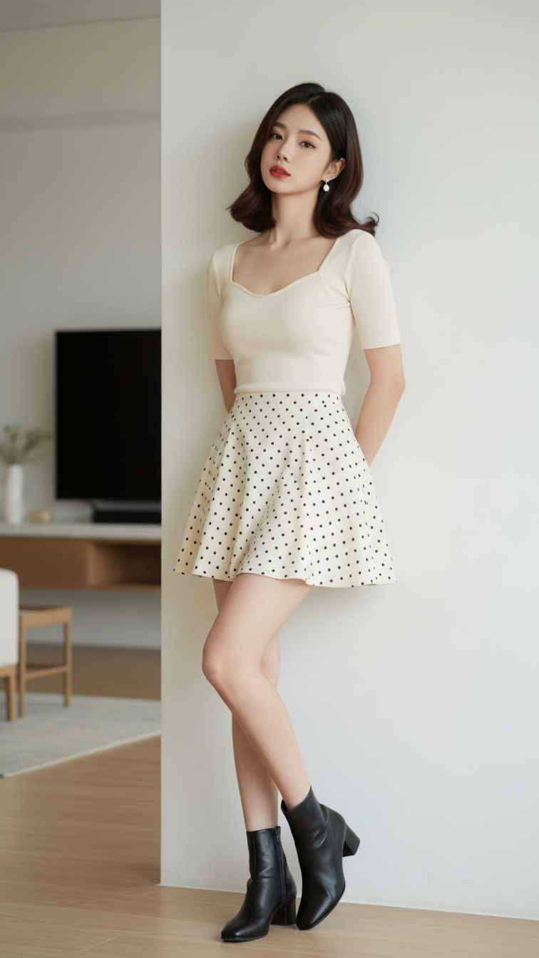 Chân dung người mẫu trẻ đẹp trong không gian tối giản và hiện đại