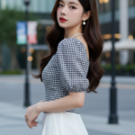 Chân dung thanh lịch của cô gái trẻ giữa phố thị hiện đại