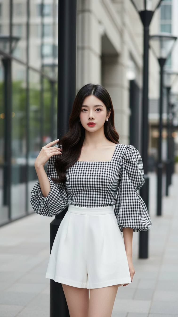 Chân dung cô gái trẻ phong cách hiện đại giữa phố phường sành điệu