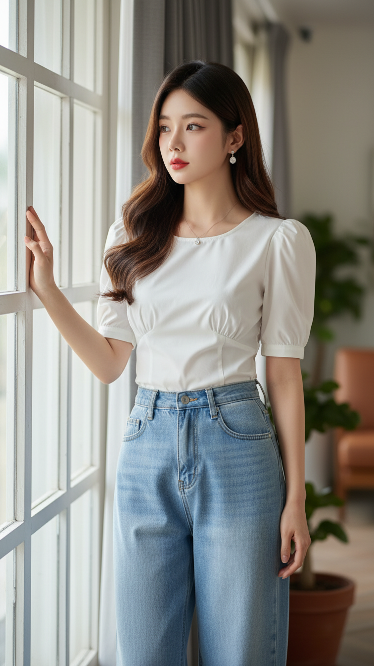 Chân dung cô gái trẻ phong cách tinh tế trong không gian sống hiện đại