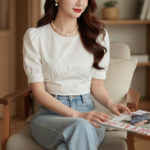 Chân dung cô gái trẻ thời thượng giữa không gian nội thất hiện đại